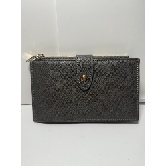 Travelambo RFID Blocking Bi Fold Multi Card Large Wallet In Gray New - Picture 1 of 6